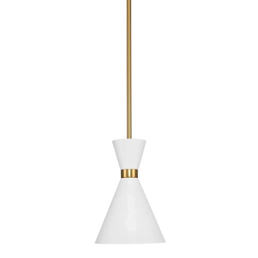 Oakley Pendant - White w Brass