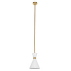 Oslo Pendant - White w Brass