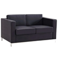 Plaza PU Leather Sofa, 2 Seater, Black