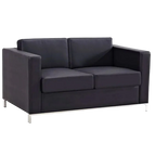 Plaza PU Leather Sofa, 2 Seater, Black
