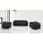 Plaza PU Leather Sofa, 2 Seater, Black