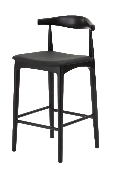 Hans Wegner Elbow Kitchen Stool 65cm - Black