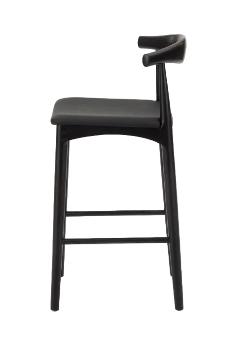 Hans Wegner Elbow Kitchen Stool 65cm - Black