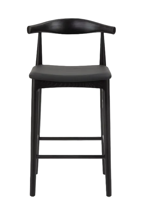 Hans Wegner Elbow Kitchen Stool 65cm - Black