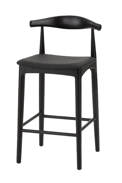 Hans Wegner Elbow Kitchen Stool 65cm - Black