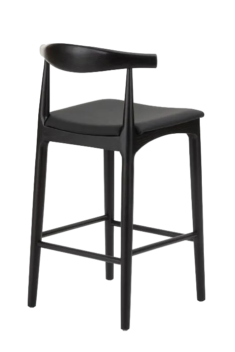 Hans Wegner Elbow Kitchen Stool 65cm - Black