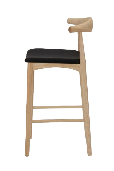 Hans Wegner Elbow Kitchen Stool 65cm - Natural Black
