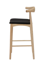 Hans Wegner Elbow Kitchen Stool 65cm - Natural Black