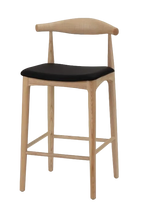 Hans Wegner Elbow Kitchen Stool 65cm - Natural Black
