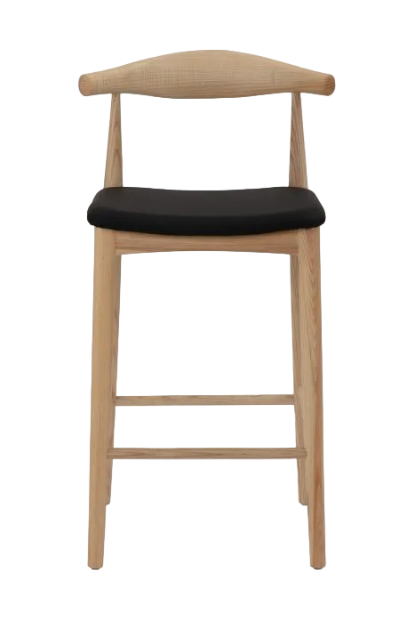 Hans Wegner Elbow Kitchen Stool 65cm - Natural Black