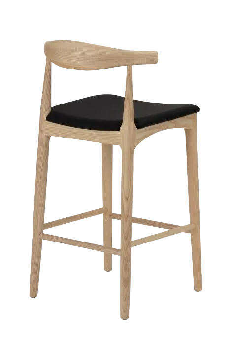 Hans Wegner Elbow Kitchen Stool 65cm - Natural Black