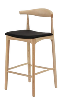 Hans Wegner Elbow Kitchen Stool 65cm - Natural Black