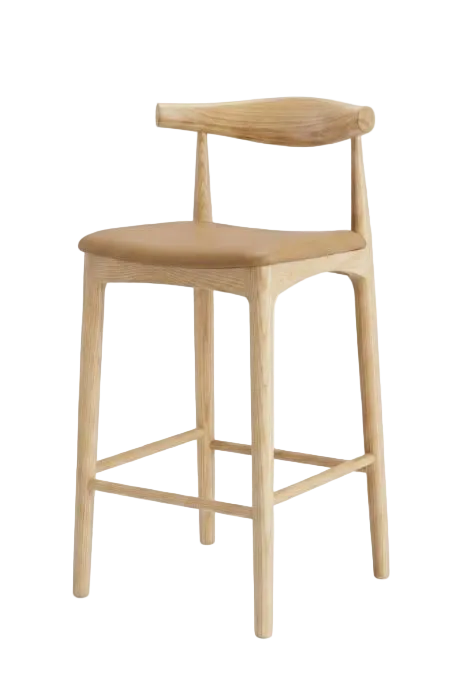 Hans Wegner Elbow Kitchen Stool 65cm - Natural Latte
