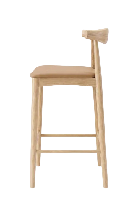 Hans Wegner Elbow Kitchen Stool 65cm - Natural Latte