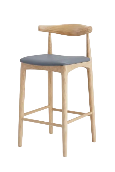 Hans Wegner Elbow Kitchen Stool 65cm - Natural Slate Grey