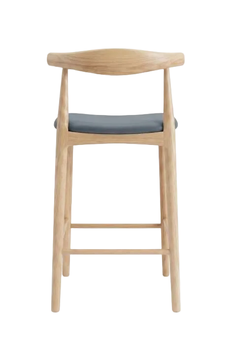 Hans Wegner Elbow Kitchen Stool 65cm - Natural Slate Grey