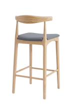 Hans Wegner Elbow Kitchen Stool 65cm - Natural Slate Grey