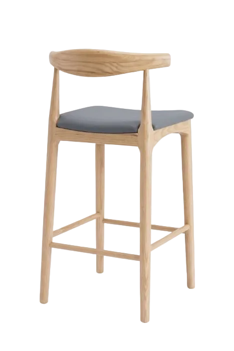 Hans Wegner Elbow Kitchen Stool 65cm - Natural Slate Grey
