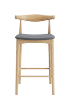 Hans Wegner Elbow Kitchen Stool 65cm - Natural Slate Grey