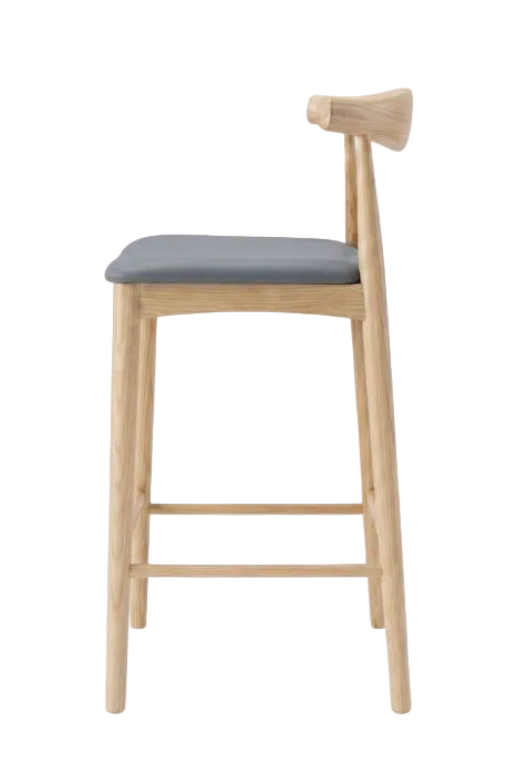 Hans Wegner Elbow Kitchen Stool 65cm - Natural Slate Grey