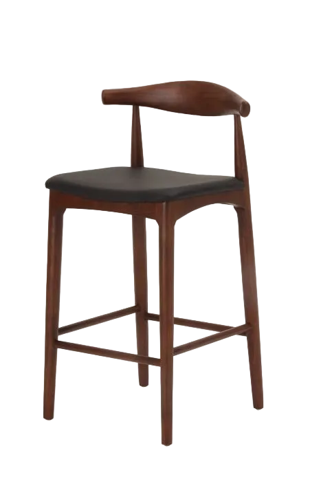 Hans Wegner Elbow Kitchen Stool 65cm - Dark Walnut