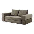 Vetrois Corduroy Fabric Fold Out Sofa Bed, 2 Seater / Queen, Khaki Green