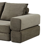 Vetrois Corduroy Fabric Fold Out Sofa Bed, 2 Seater / Queen, Khaki Green