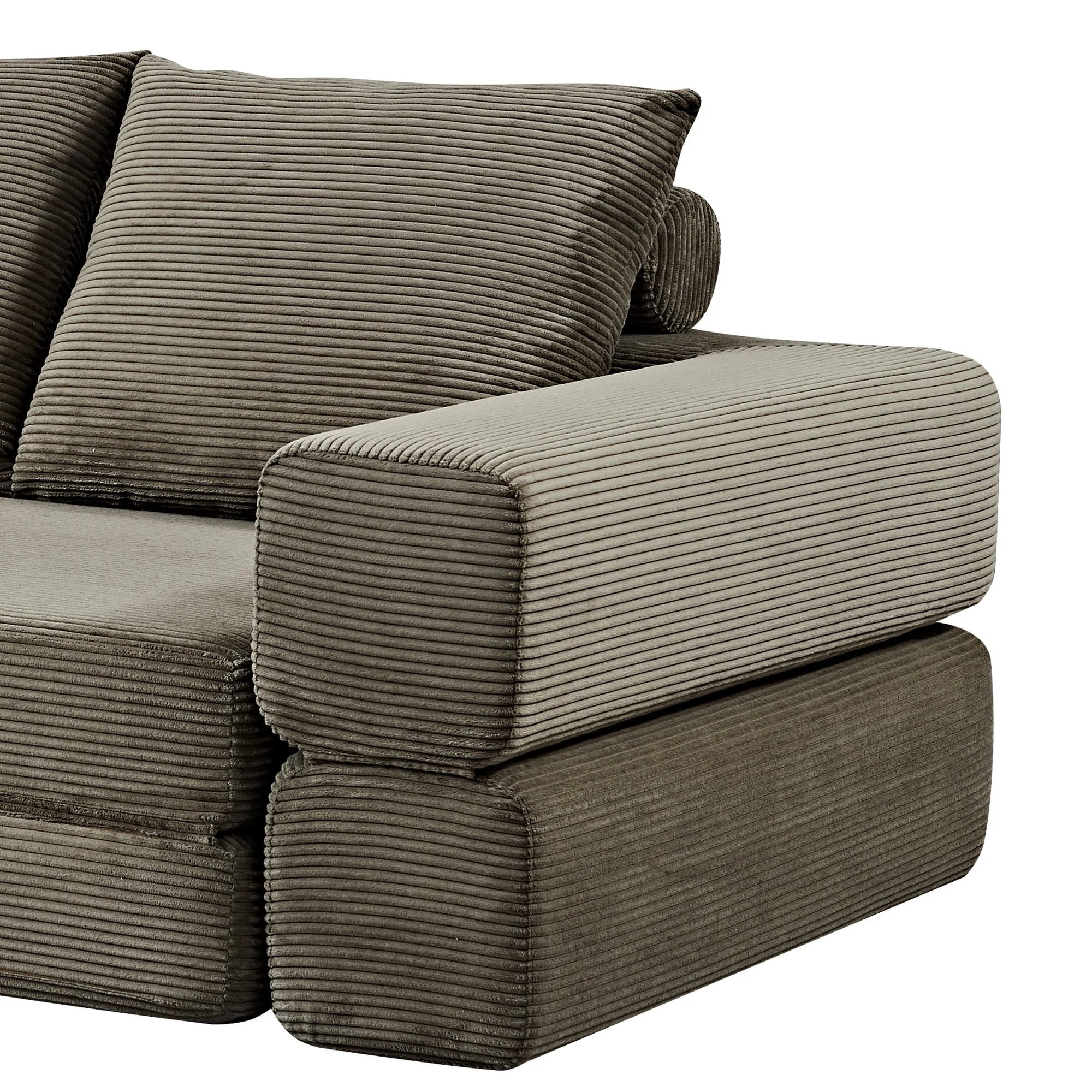 Vetrois Corduroy Fabric Fold Out Sofa Bed, 2 Seater / Queen, Khaki Green