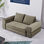 Vetrois Corduroy Fabric Fold Out Sofa Bed, 2 Seater / Queen, Khaki Green