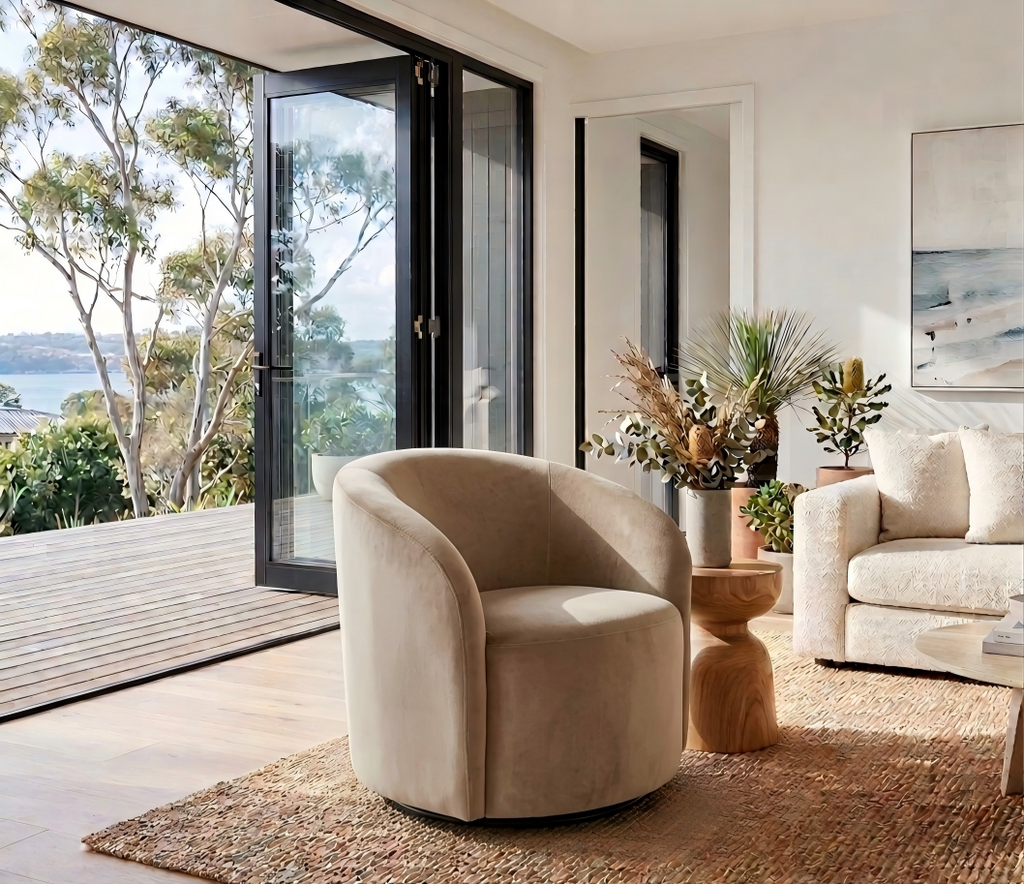 Sierra Swivel Arm Chair - Toffee