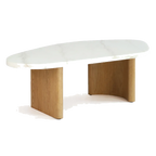 Solstice Ivory Cloud Marble Coffee Table - Large Oak