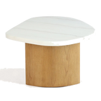 Solstice Ivory Cloud Marble Coffee Table - Large Oak