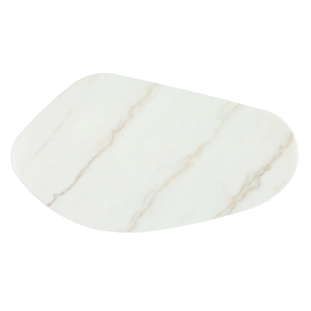 Sterling Ivory Cloud Marble Coffee Table - Large Oak