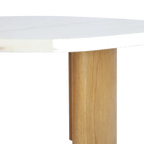 Solstice Ivory Cloud Marble Coffee Table - Large Oak