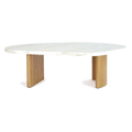 Solstice Ivory Cloud Marble Coffee Table - Large Oak