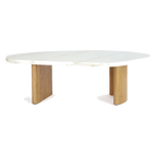 Solstice Ivory Cloud Marble Coffee Table - Large Oak