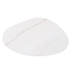 Sterling Ivory Cloud Marble Coffee Table - Small Oak