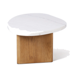 Solstice Ivory Cloud Marble Coffee Table - Small Oak