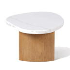Solstice Ivory Cloud Marble Coffee Table - Small Oak