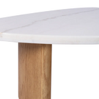 Sterling Ivory Cloud Marble Coffee Table - Small Oak