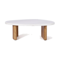 Solstice Ivory Cloud Marble Coffee Table - Small Oak