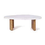 Solstice Ivory Cloud Marble Coffee Table - Small Oak