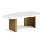 Solstice White Marble Coffee Table - Large Antique Gold