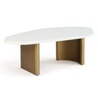 Sterling White Marble Coffee Table - Large Antique Gold