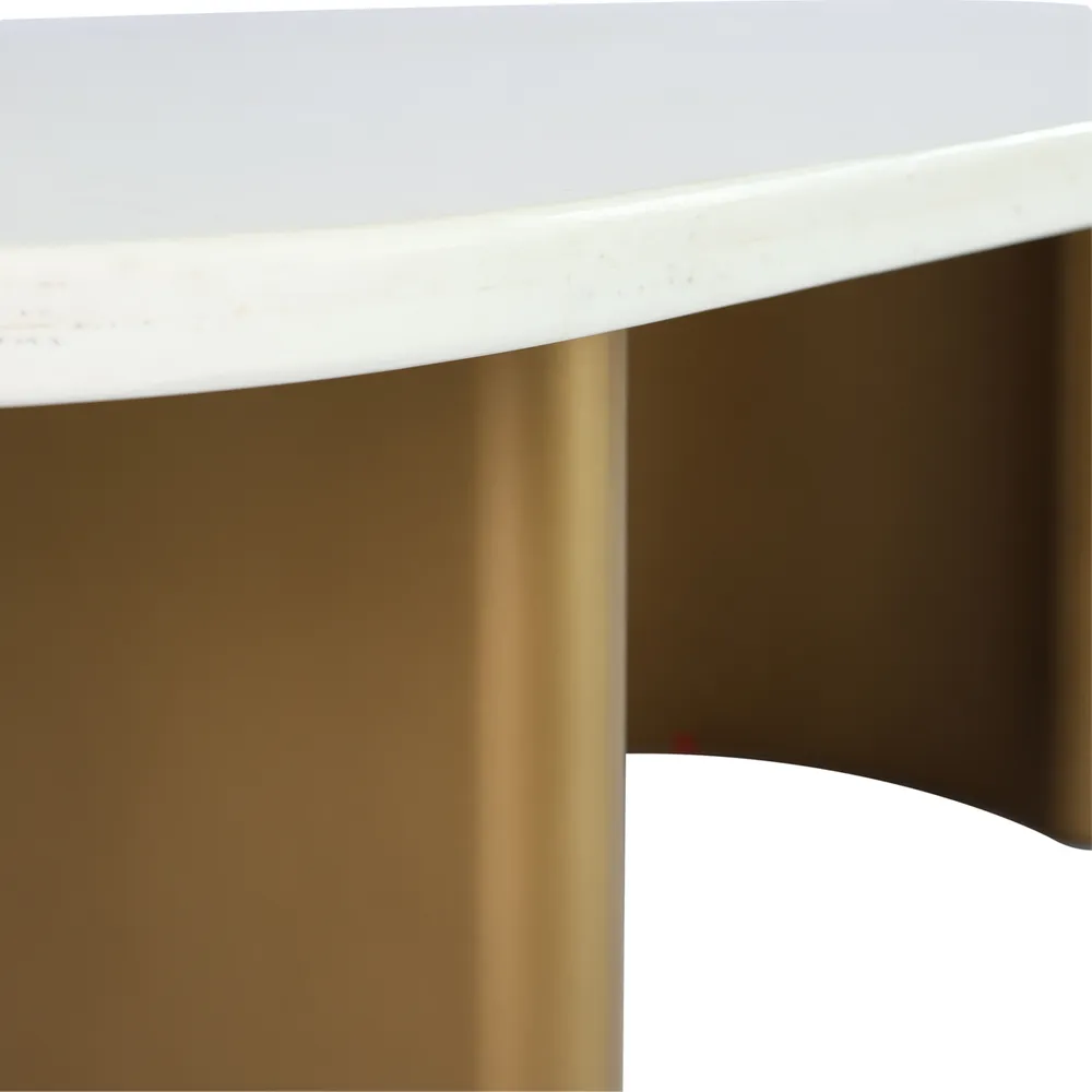 Sterling White Marble Coffee Table - Large Antique Gold
