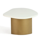 Sterling White Marble Coffee Table - Large Antique Gold