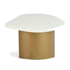 Solstice White Marble Coffee Table - Large Antique Gold