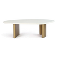 Sterling White Marble Coffee Table - Large Antique Gold