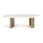 Sterling White Marble Coffee Table - Large Antique Gold