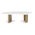 Solstice White Marble Coffee Table - Large Antique Gold